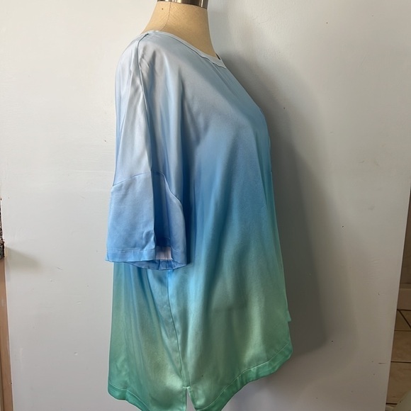 Badgley Mischka Hombre Short Sleeve Silk Tunic Size 1X - Picture 3 of 6